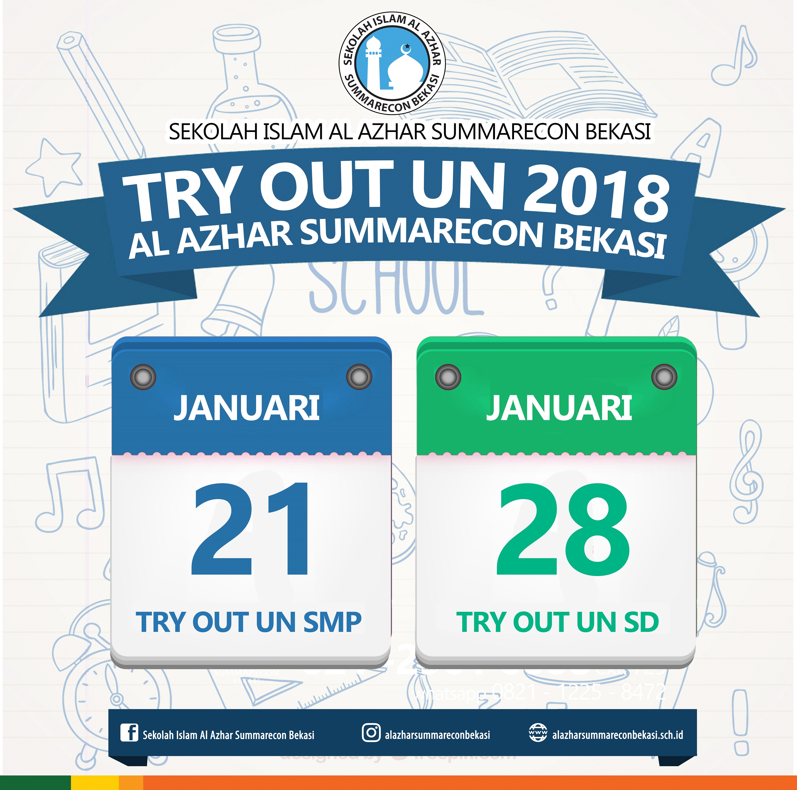 TRY OUT UJIAN NASIONAL (UN) TINGKAT SD & Tingkat SMP – AL AZHAR SUMMARECON BEKASI 2018