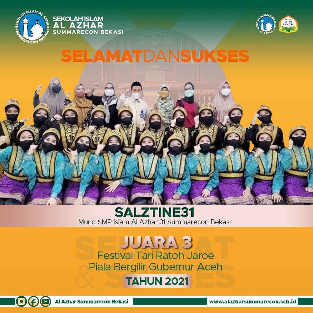 SMPIA 31 meraih Juara III dalam festival Tari Ratoh Jaroe Piala Bergilir Gubernur Aceh 2021