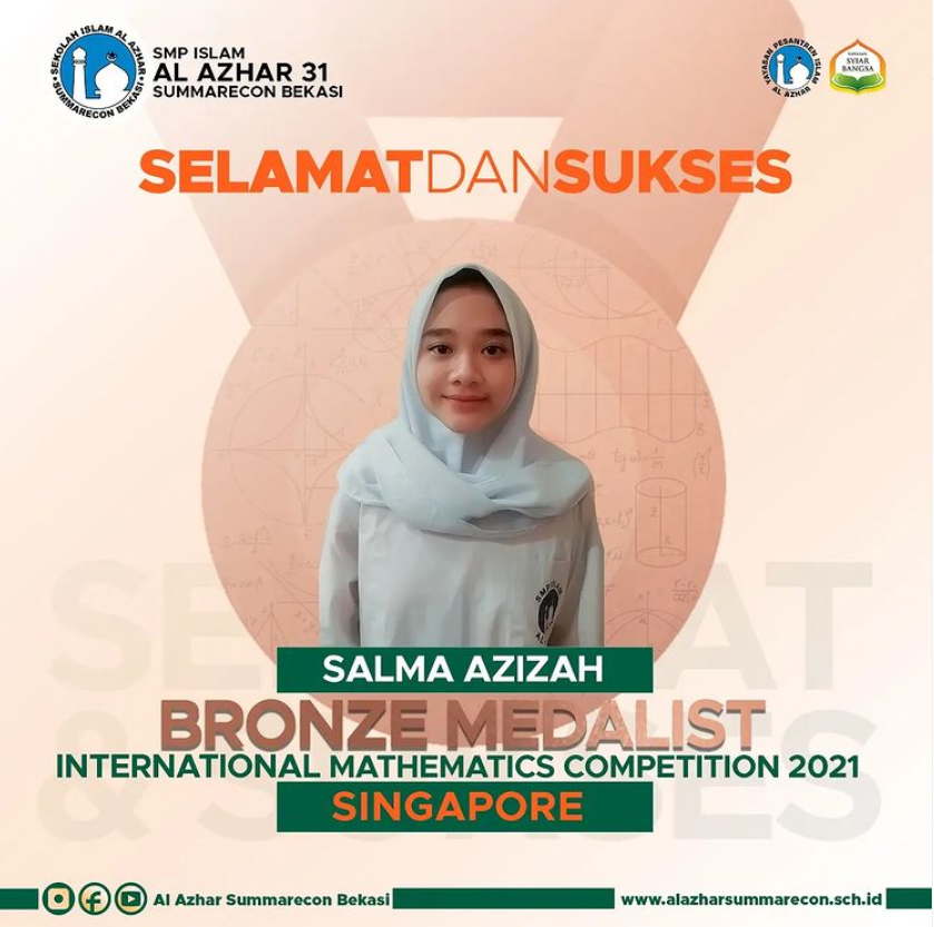 SMPIA 31 Meraih Medali Perunggu dalam ajang International Mathematics Competition 2021 Singapore